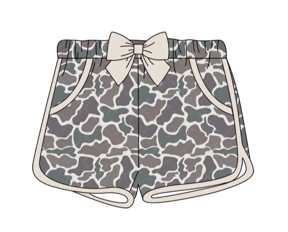 GIRLS TAN CAMO SHORTS-ETA AUGUST
