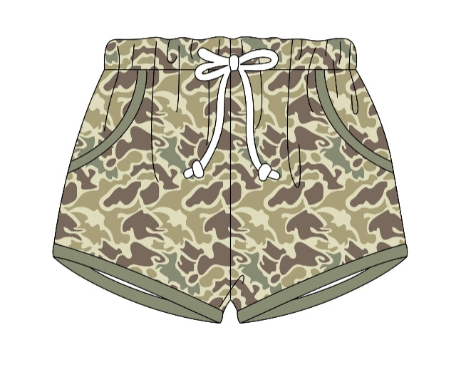 OLD CAMO SHORTS-ETA AUGUST
