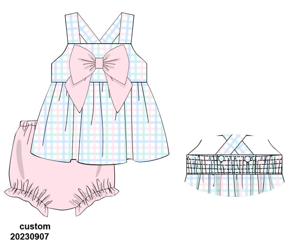 18M PASTEL BOW DIAPER SET