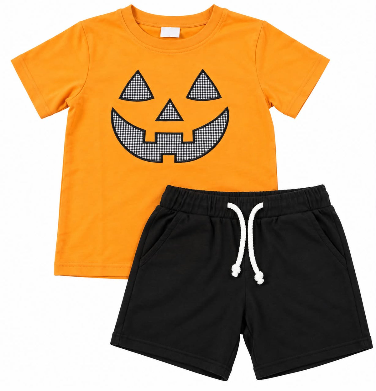 7T ORANGE/BLACK PUMPKIN FACE SET