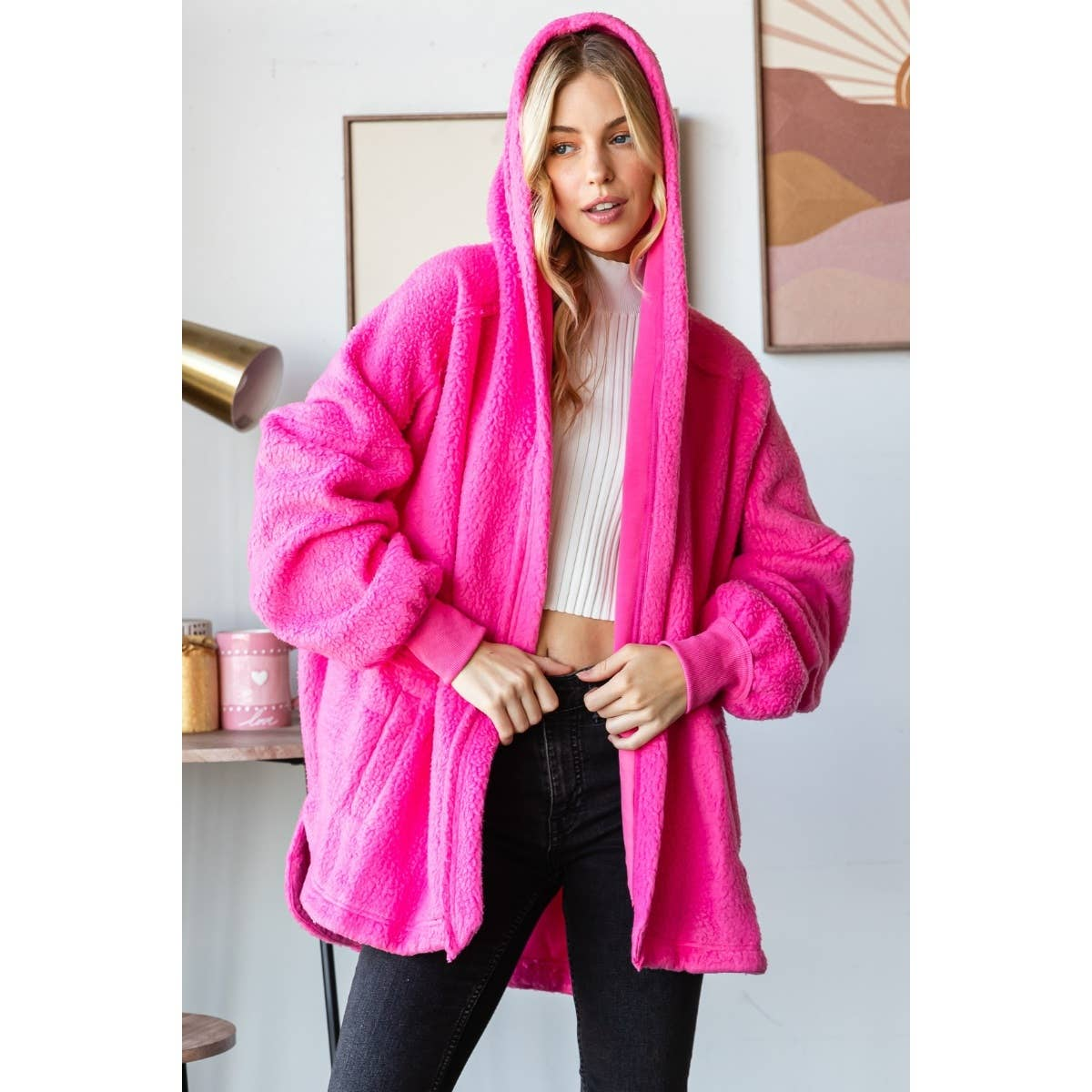 Lightweight Fleece Hooded Jacket