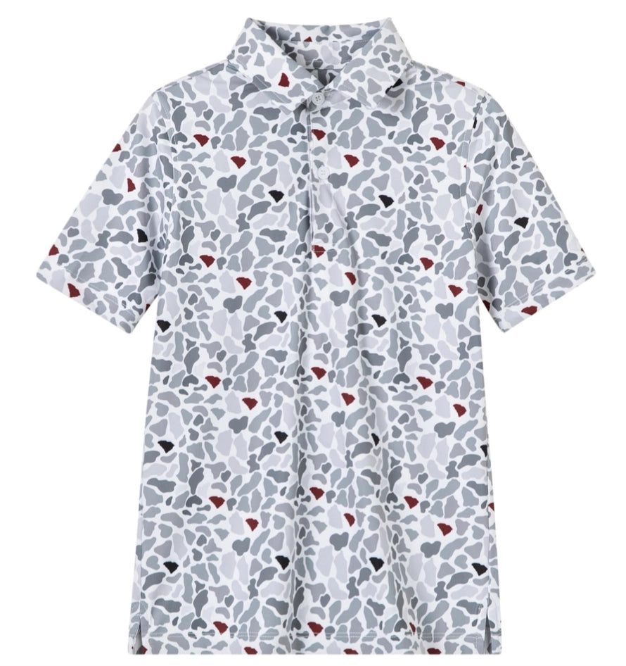 SMALL SC CAMO POLO (GARNET/BLACK)