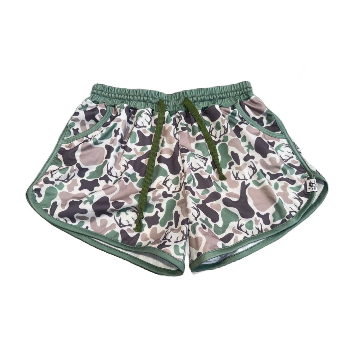 LADIES GREEN DEER CAMO SHORTS- (TTS)