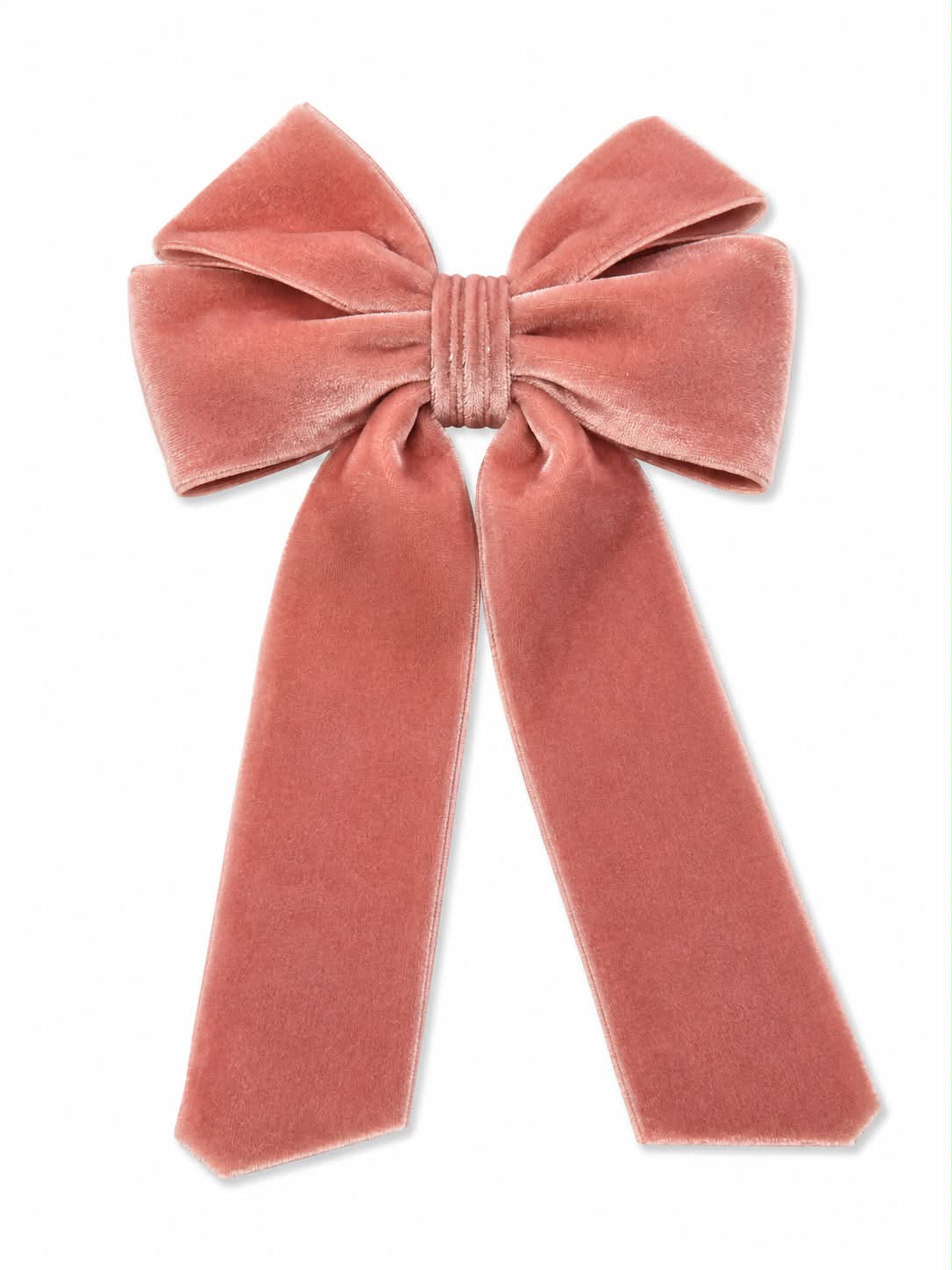 PINK VELVET ALLIGATOR CLIP BOWS