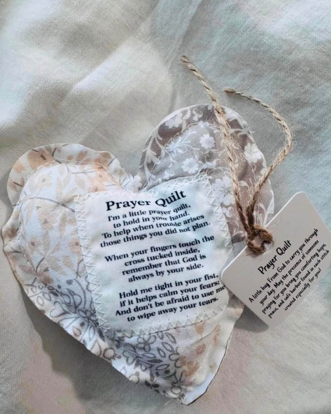 PRAYER QUILTED HEARTS (HANDMADE)