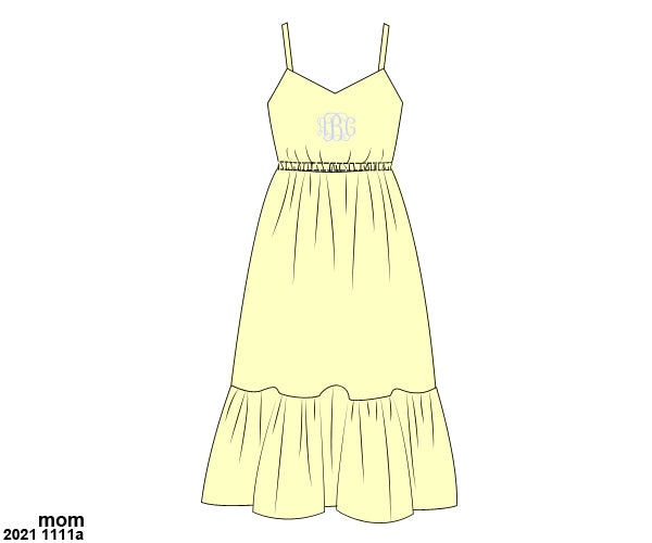 XS Mom Yellow Dress, NO MONOGRAM!