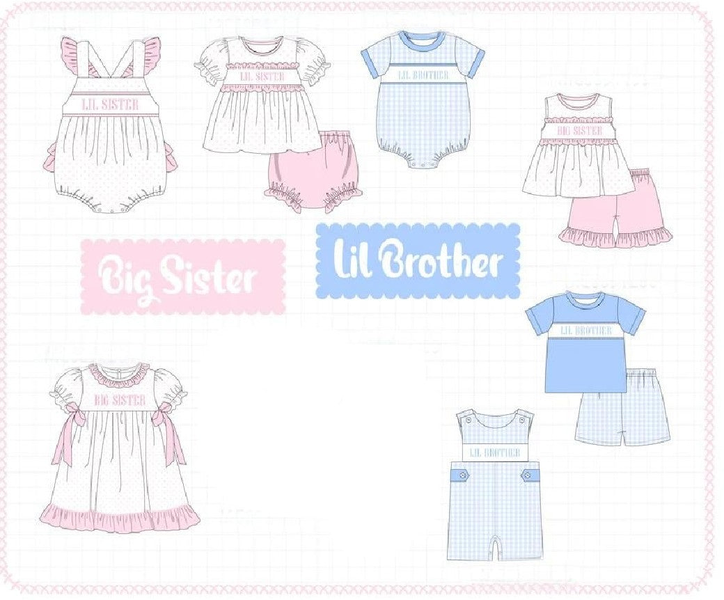 SISTER/BROTHER EMBRODIERY COLLECTION-ETA APRIL