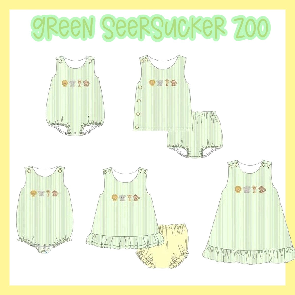 GREEN SEERSUCKER ZOO-ETA MARCH