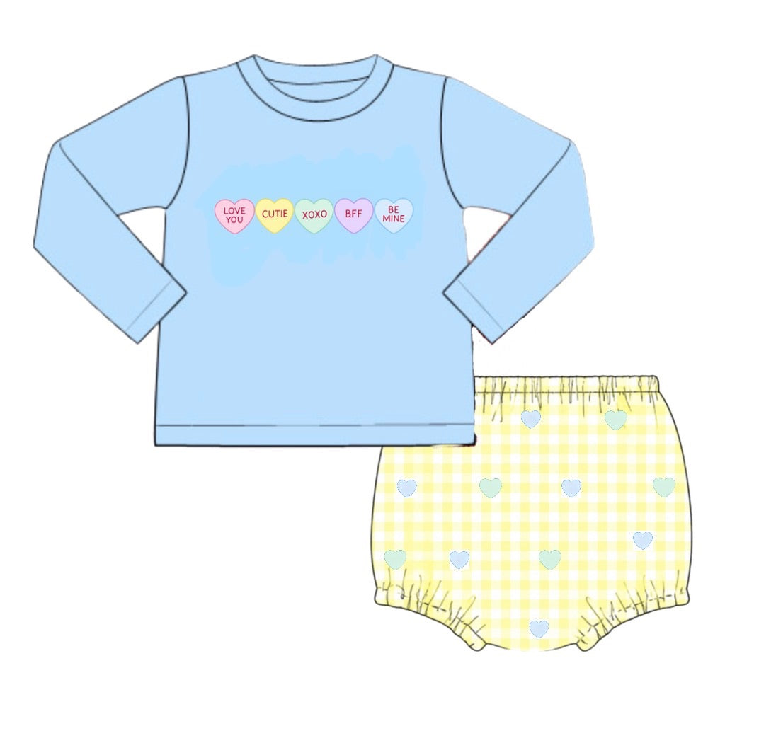 PO 108.5 Pastel Conversation Hearts Diaper Set