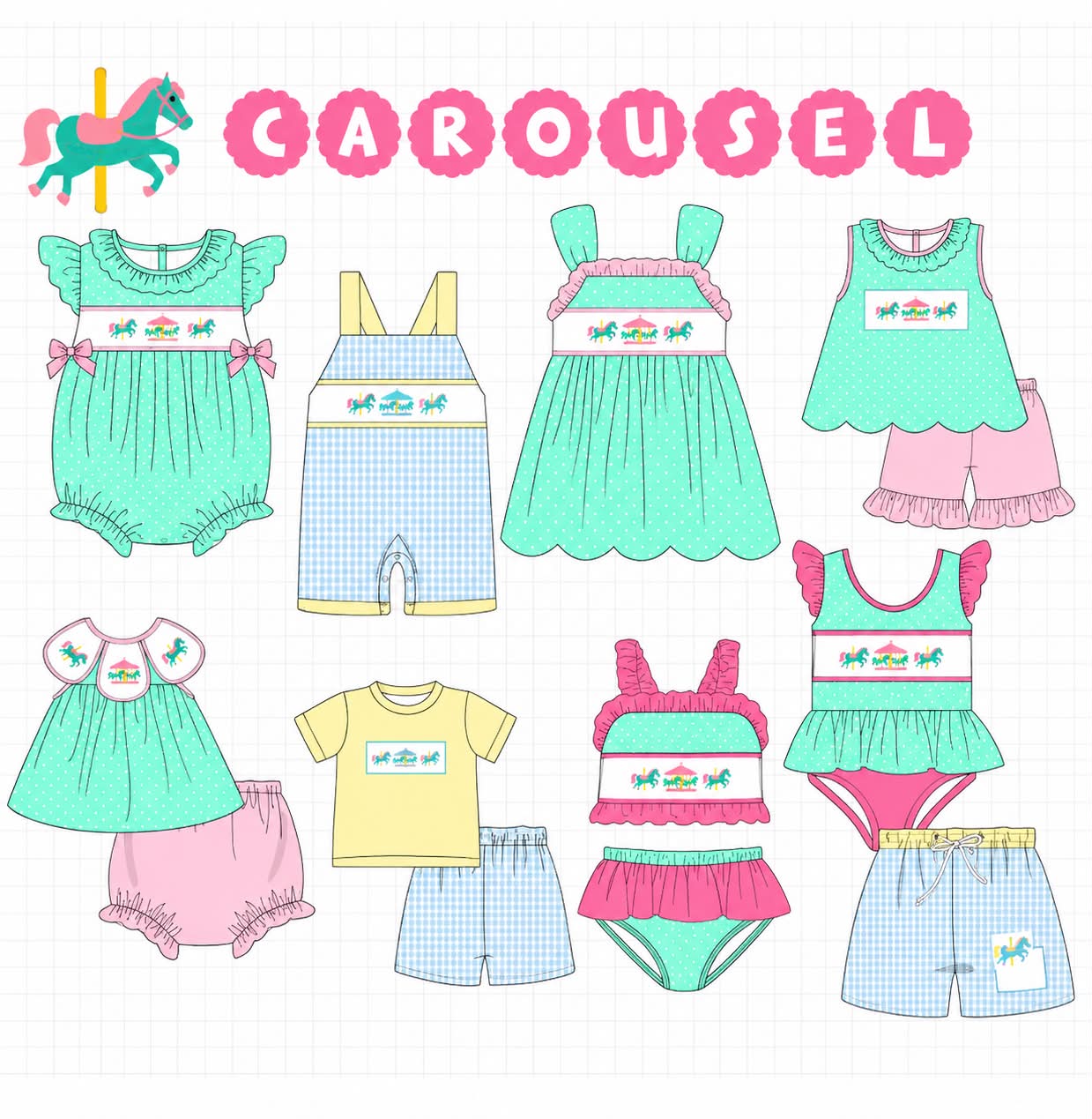 CAROUSEL EMBROIDERY COLLECTION-ETA LATE FEB