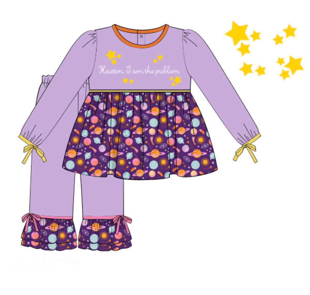 PO 108.5 To the Moon and Back Girl Pant Set