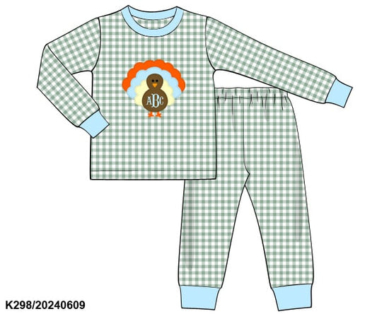 BOYS BLANK KNIT TURKEY PJS.