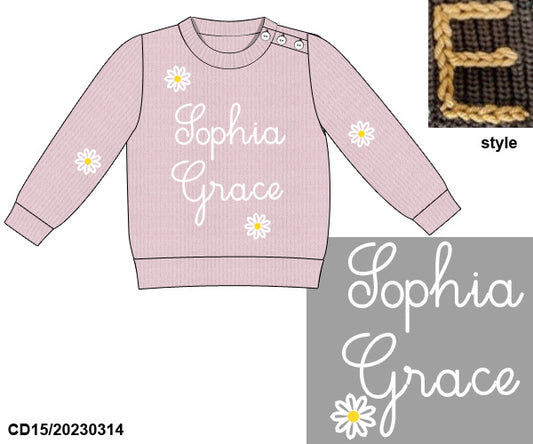 PINK FLORAL SWEATER "MAMAS GIRL" (ETA LATE DEC)