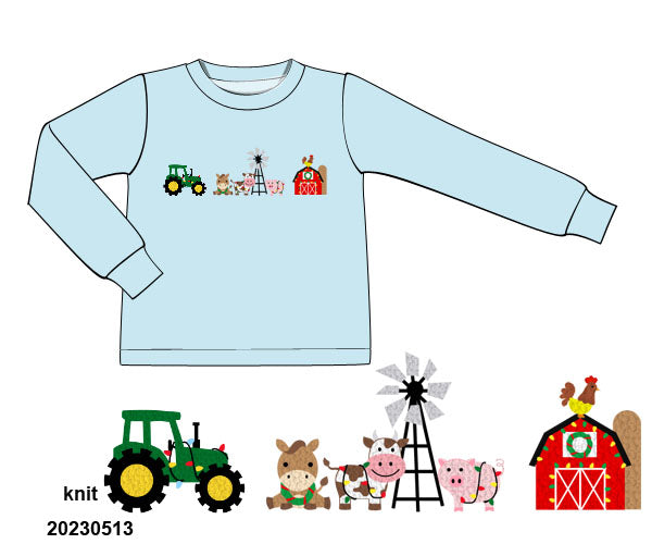 PO 108: CHRISTMAS FARM FRENCH KNOT SHIRT