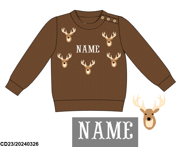 DEER SWEATER WITH "BUCK WILD" (ETA LATE DEC)