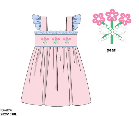 PINK FLORAL PEARL DRESS (MAY ETA)