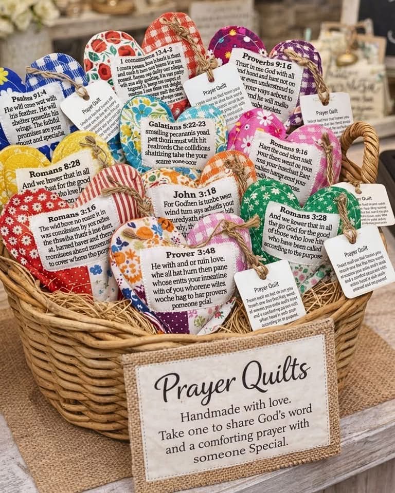 PRAYER QUILTED HEARTS (HANDMADE)