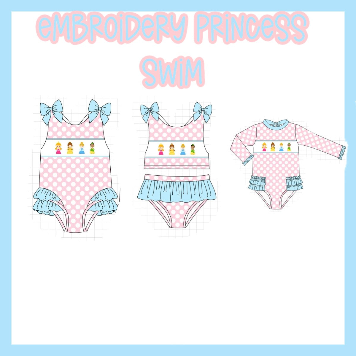 EMBRODIERY PRINCESS SWIM-ETA LATE FEB