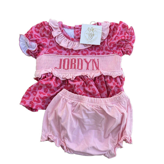 6M JORDYN PINK CHEETAH DIAPER SET