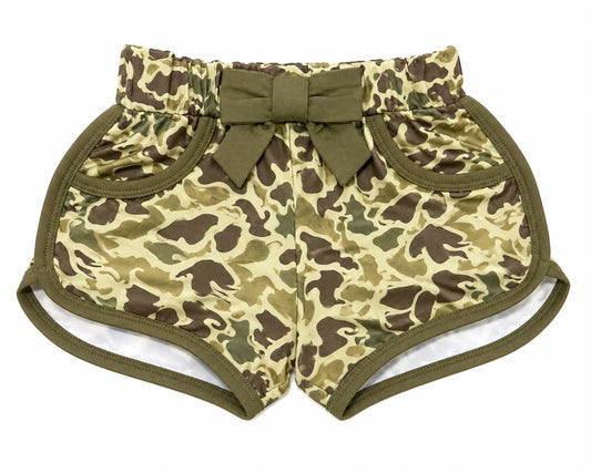 GIRLS OLD CAMO KNIT SHORTS