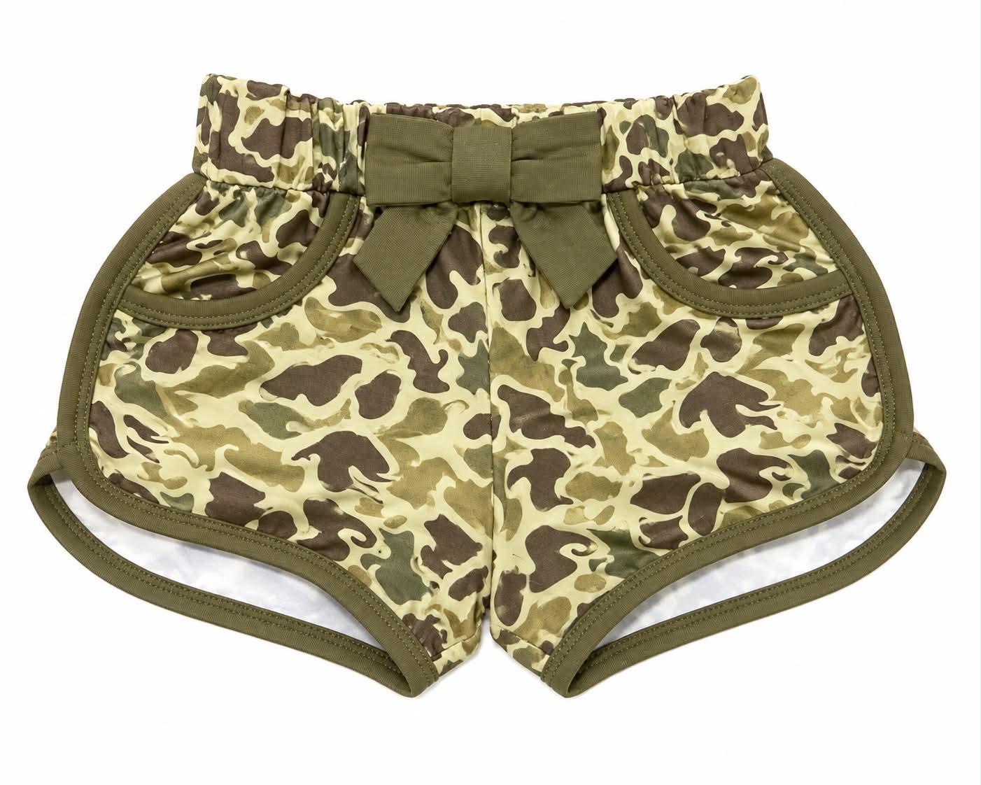GIRLS OLD CAMO PRINT SHORTS