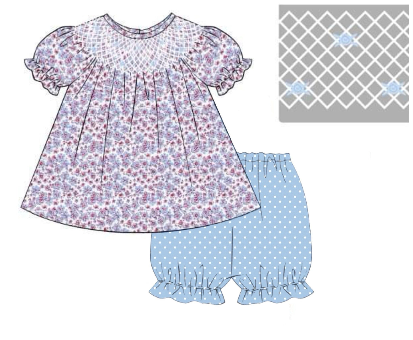 PO 98.5 Floral & Gingham Sibling Sets