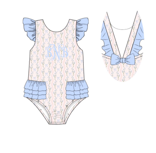 PO 103.5 Marley Floral & Gingham Swim Girl 1pc.