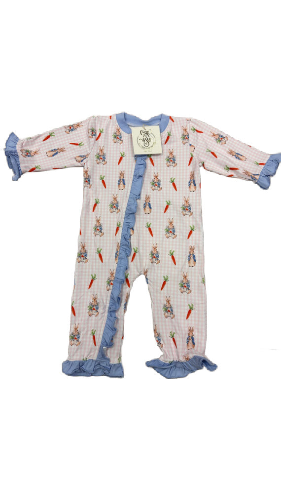 PINK PETER RABBIT KNIT PJS ONEPIECE