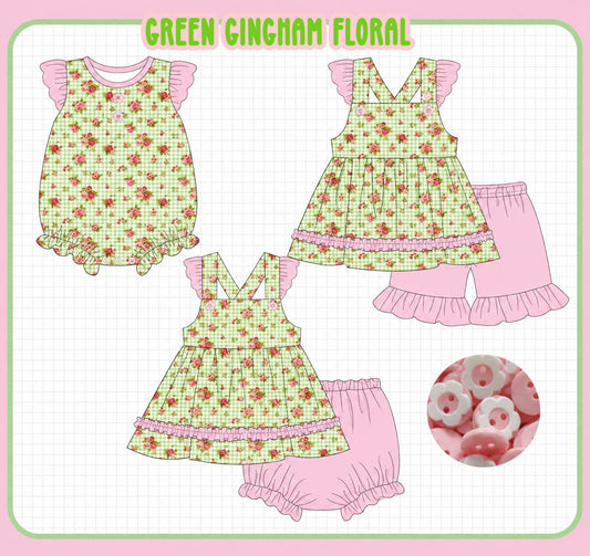 GREEN GINGHAM FLORAL-ETA MARCH