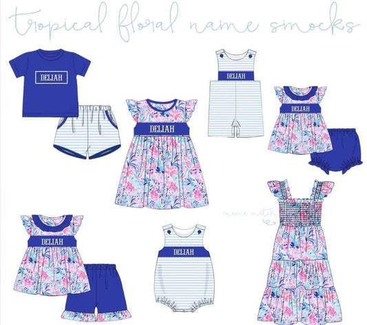 CSC 1: Tropical Floral Name Smocks