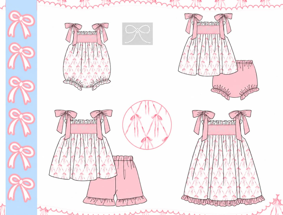 PINK BOWS EMBRODIERY-ETA APRIL