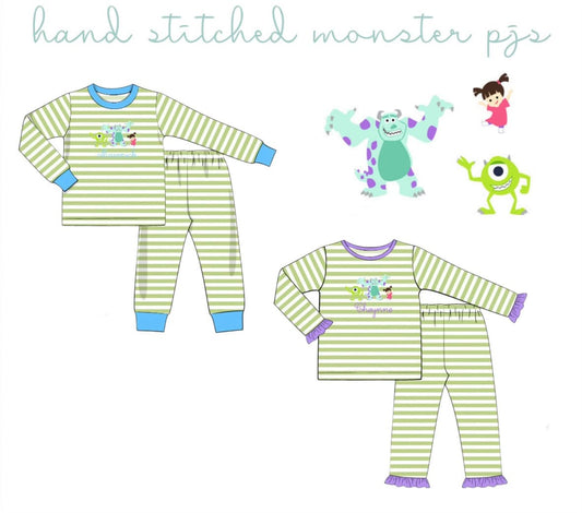 PO 98.5 Hand Stitched Monster PJs