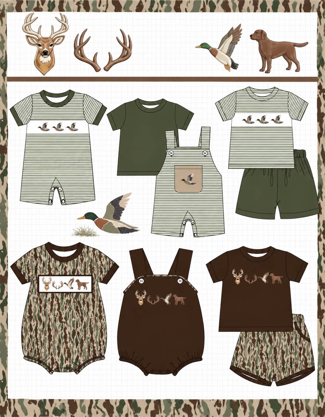 HUNTING EMBRODIERY COLLECTION-ETA APRIL