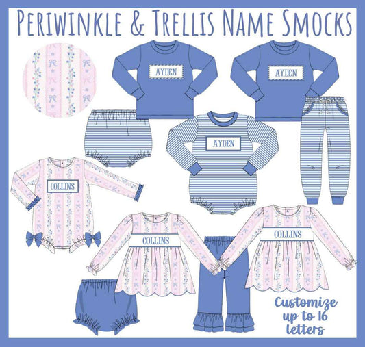 SGS: PERIWINKLE NAME SMOCK COLLECTION