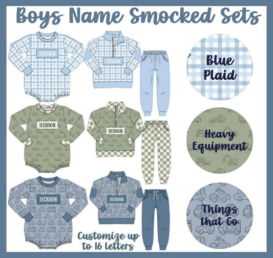 SGS: BOY NAME SMOCKED SETS COLLECTION