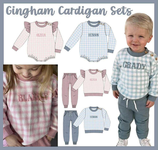 SGS: GINGHAM CARDIGAN COLLECTION, INCLUDES NAME