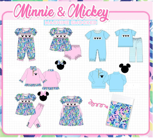 MINNIE & MICKEY MACHINE SMOCKED COLLECTION - ETA MARCH