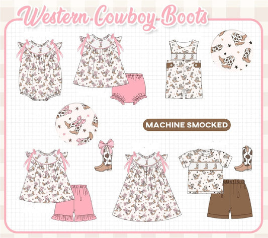 WESTERN COWBOY BOOTS MACHINE SMOCKED COLLECTION - ETA MARCH
