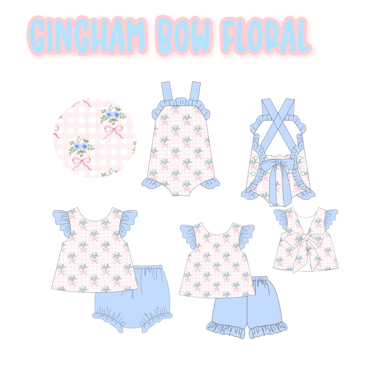 GINGHAM BOW FLORAL-ETA FEB