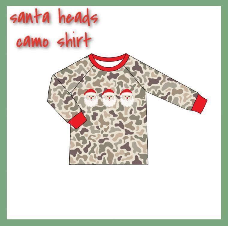 CAMO SANTA HEAD APPLIQUE SHIRT (ETA END OF NOV)