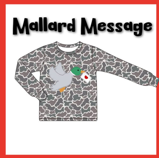 MALLARD MESSAGE CAMO APPLIQUE (ETA JAN)