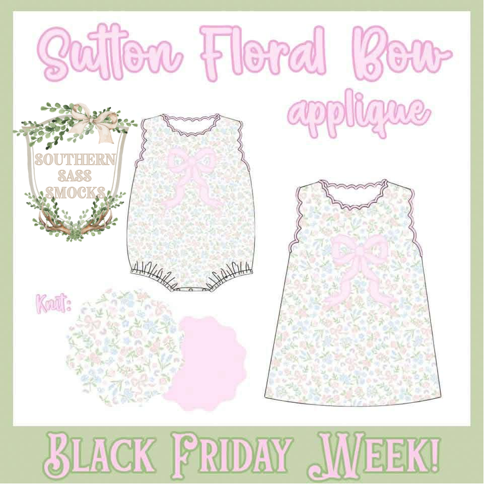 BFPO: SUTTON FLORAL BOW APPLIQUE COLLECTION (ETA MAY)