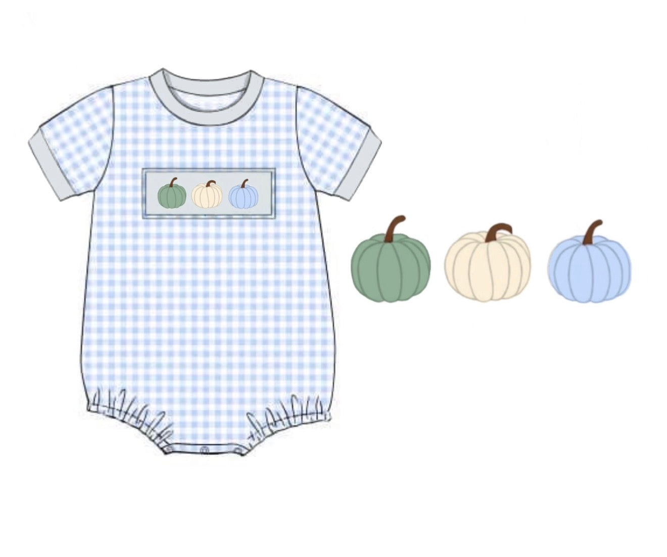 PO 105.5 Gingham Pumpkins Bubble