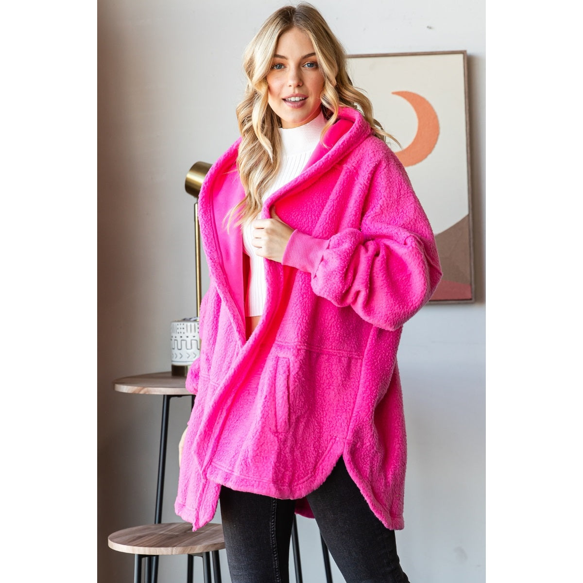 Lightweight Fleece Hooded Jacket