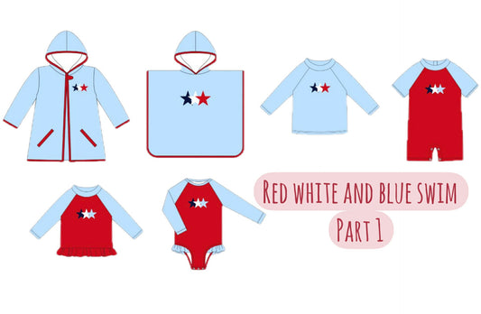 RED WHITE AND BLUE SWIM PART 1 COLLECTION - ETA LATE APRIL