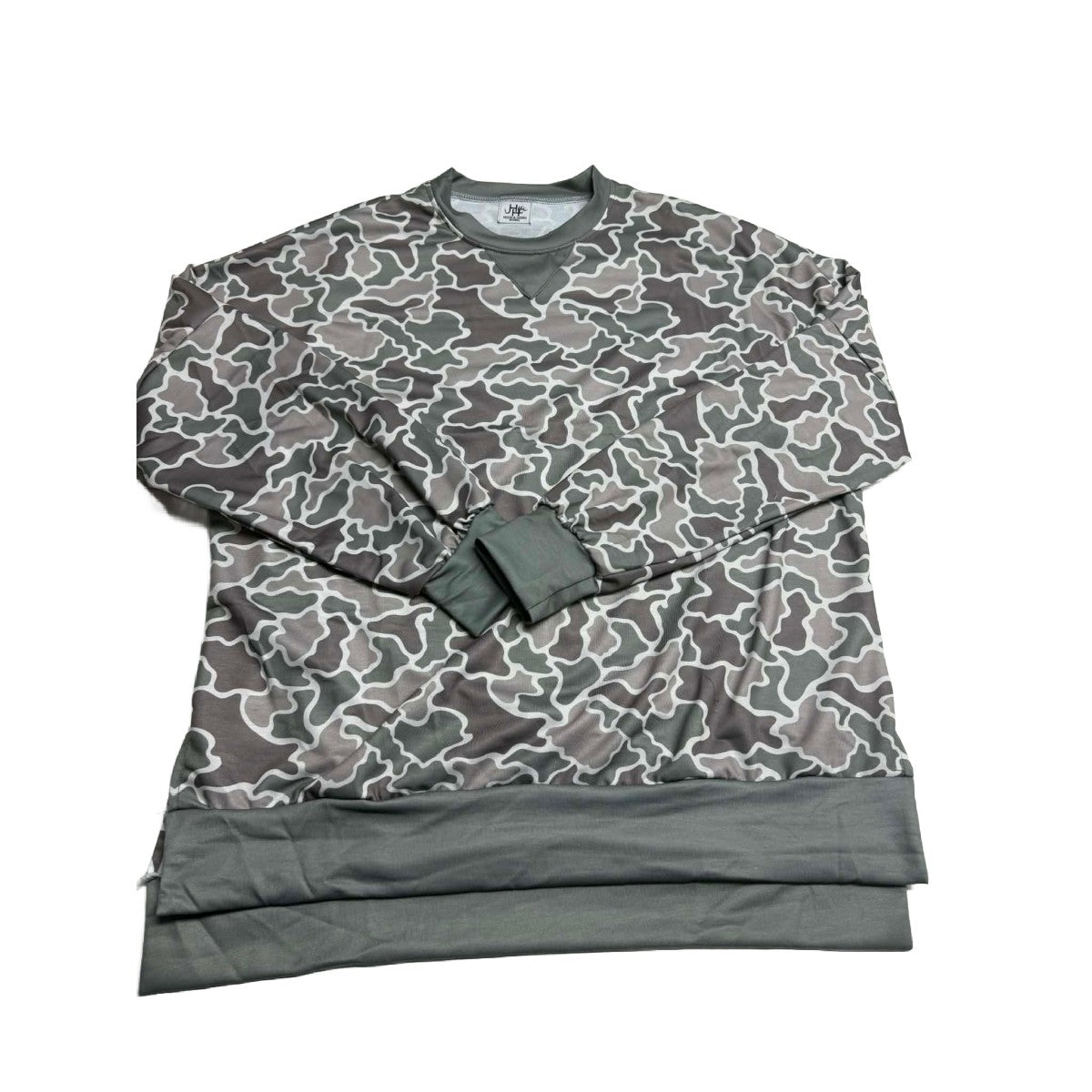 SMALL LADIES DARK OLD CAMO OVERSIZED SHIRT