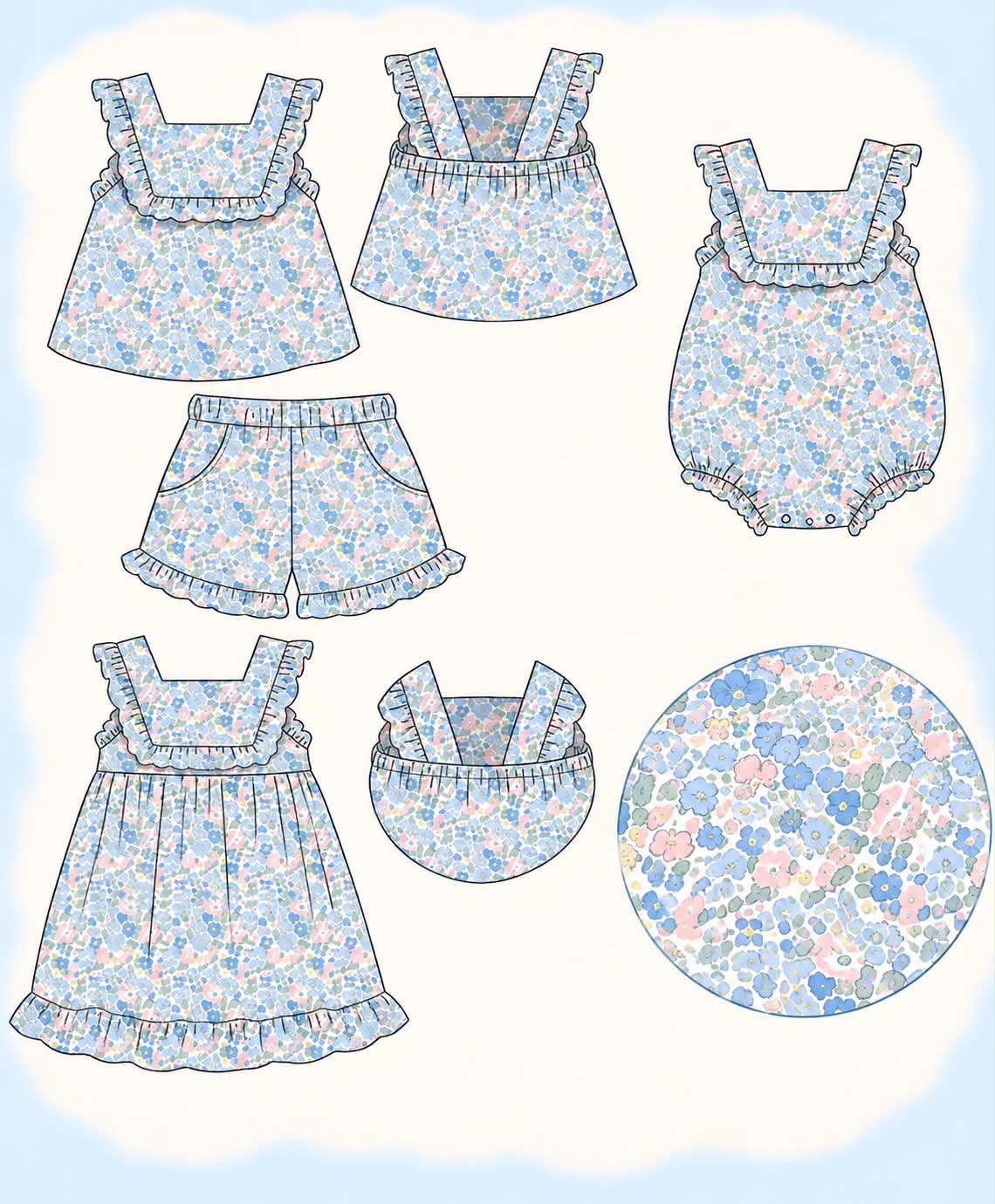 BLUE FLORAL COLLECTION-ETA LATE FEB