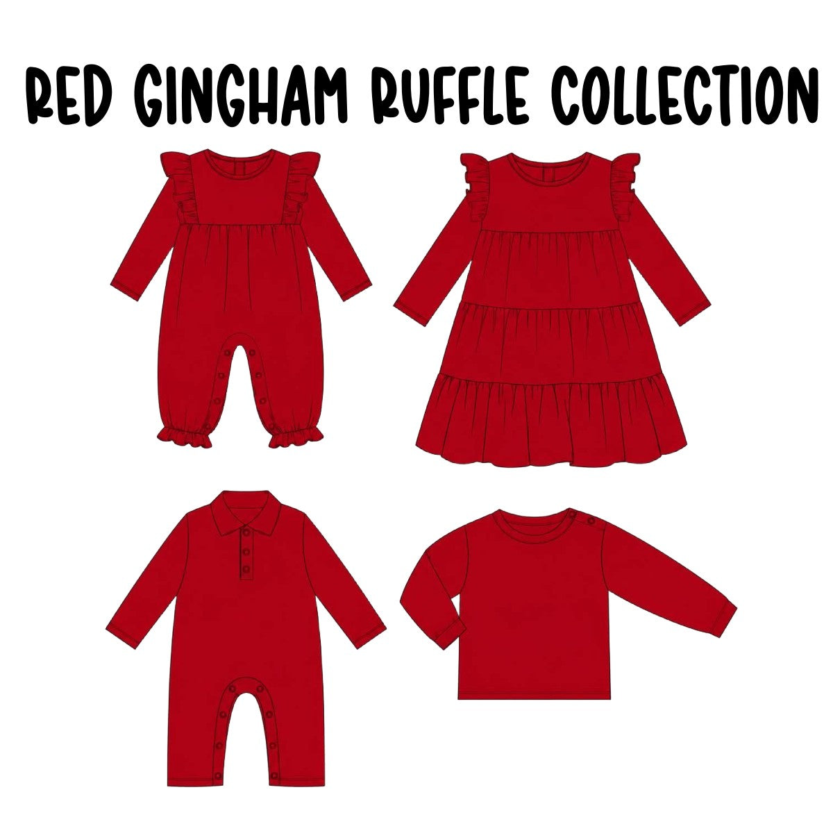 RED GINGHAM RUFFLE COLLECTION (ETA LATE DEC)