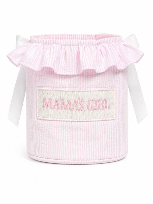 MAMAS GIRL PINK NAME SMOCK BASKET