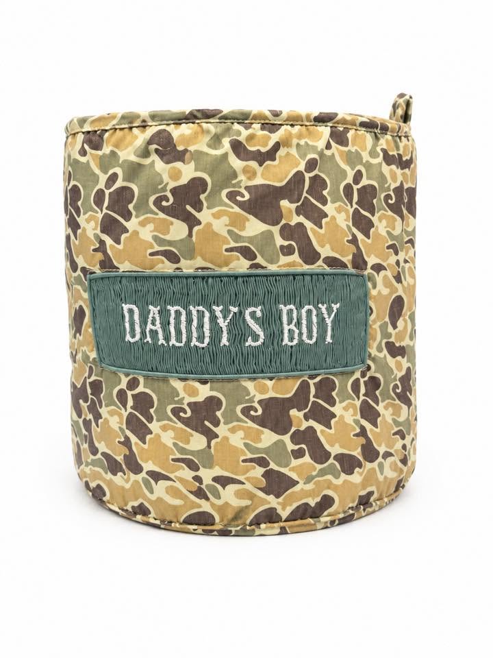 DADDYS BOY OLD CAMO NAME SMOCK BASKET